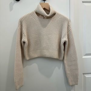 & Other Storied creams cropped wool blend turtleneck sweater - size S